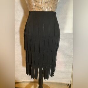 J.S.Collection, Black 4 layer fringe skirt, Sz 6